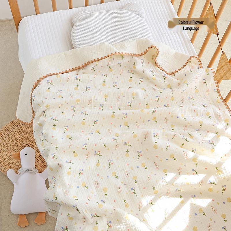 Double-Layer Cotton Gauze Baby Swaddle & Bath Towel Blanket