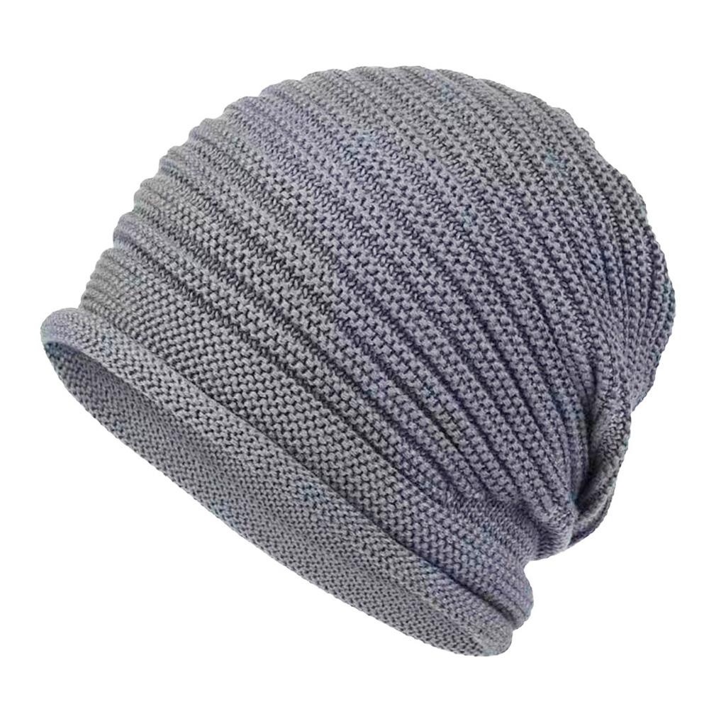Slouchy Beanie Hat Striped Knit Skullcap Warm Breathable Lightweight Luxury Style High Top Foldable Spring Autumn