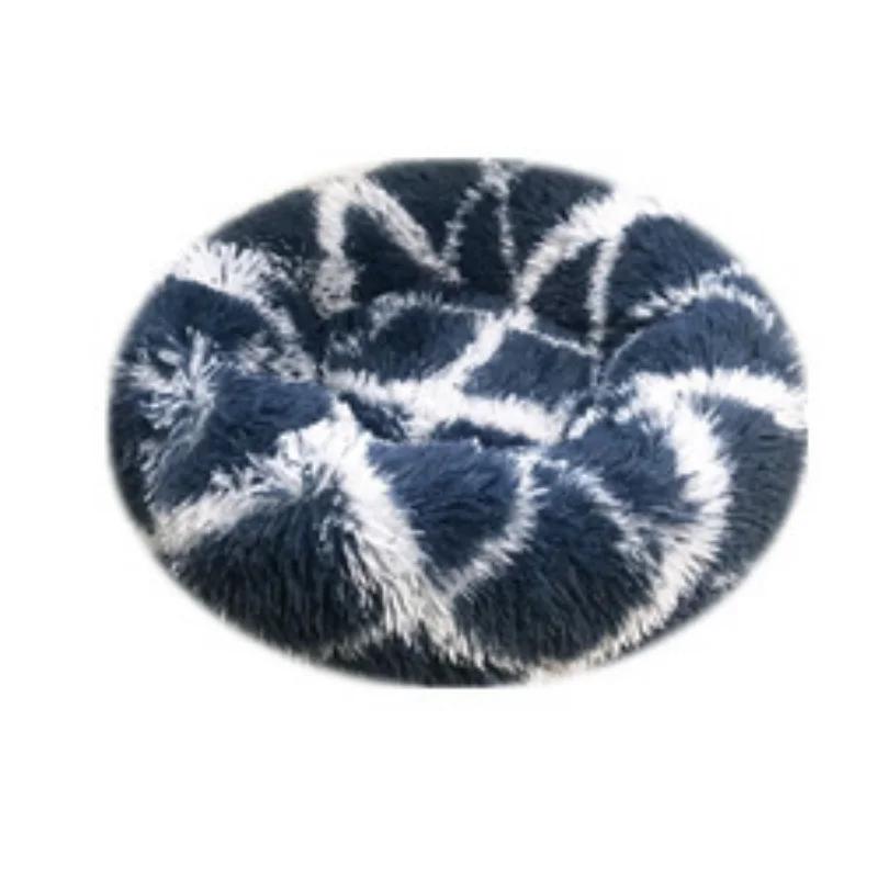 40-100cm Round Cat Bed Pet Bed Kennel Non-Slip Winter Warm Dog Kennel Sleeping Long Plush Soft Puppy Cushion Mat Cat Supplies