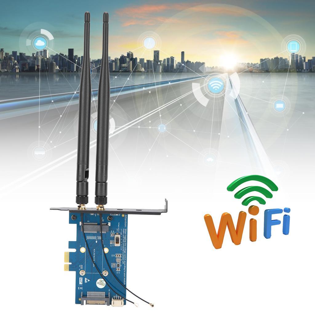 Wireless Dual Band Adapter with SIM Card Holder Mini PCI E To PCI E 1X Network Peripheral
