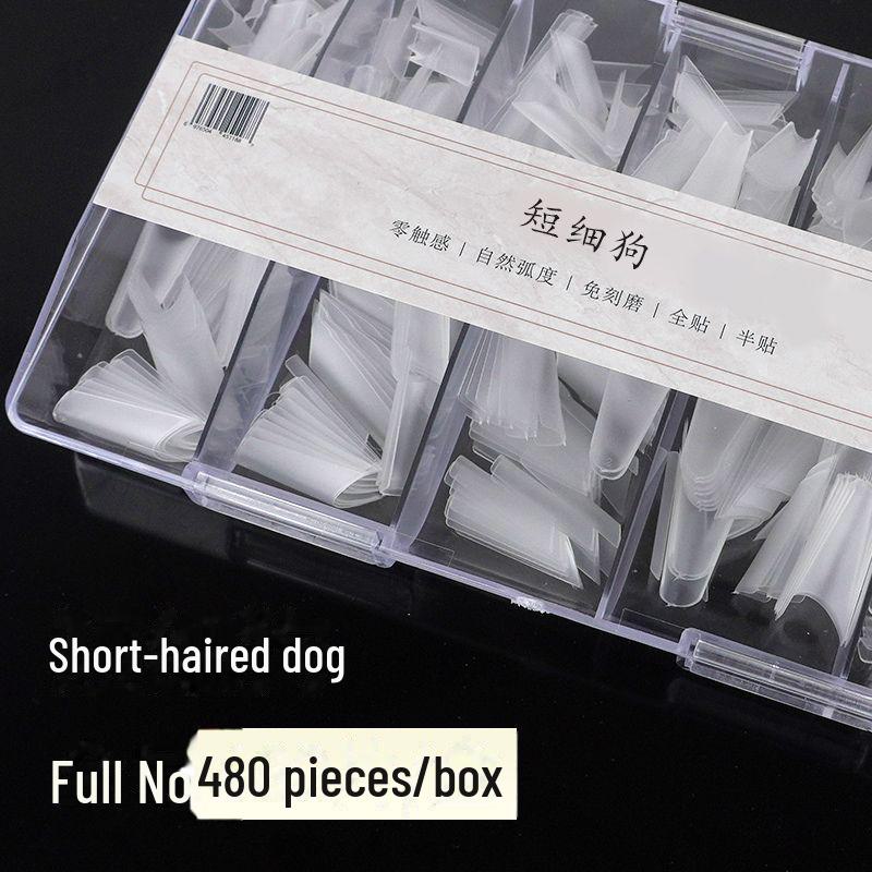 Super Long Fine Dog Nail Art Tips - No Grind, Full Code Fold, No Trace, Quick Apply Replacement for Nail Art Shops