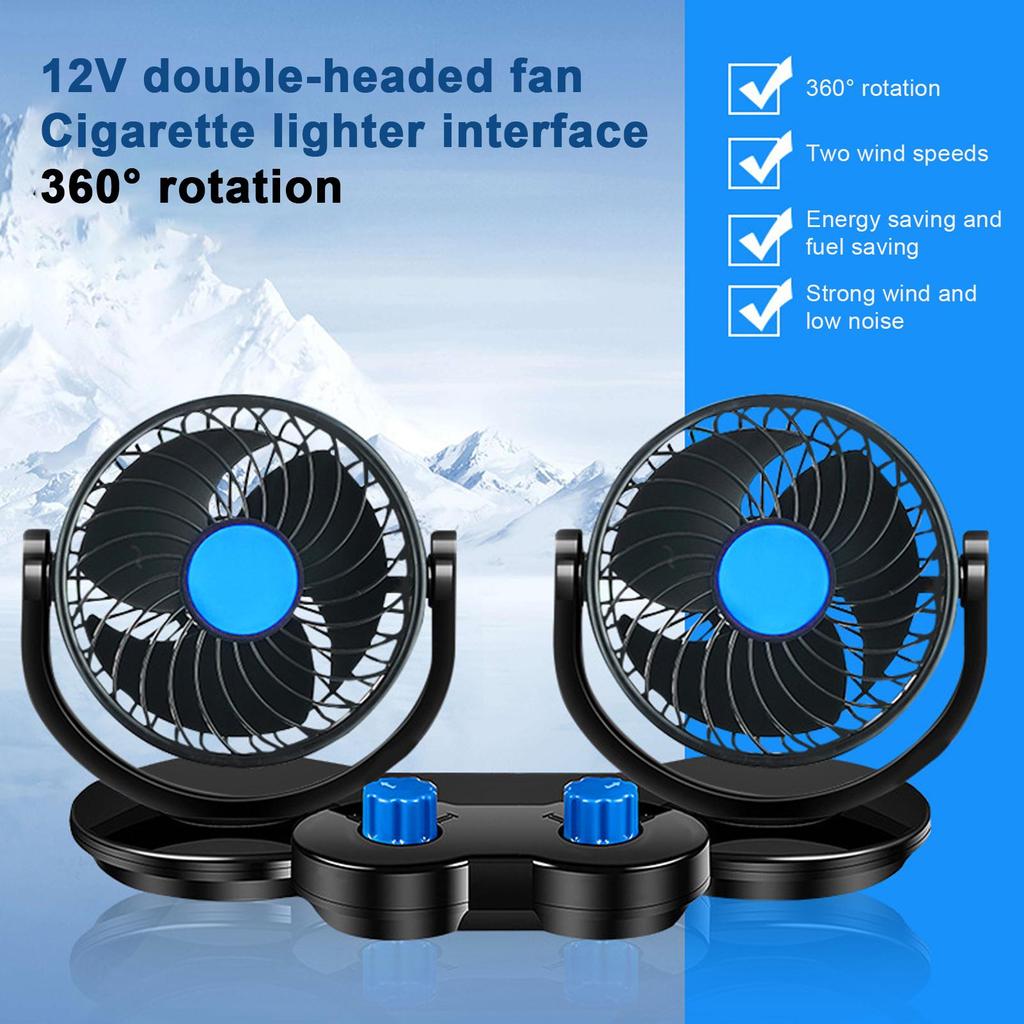 Wentylator na fotel samochodowy 12V/24V Wentylatory na deskę rozdzielczą samochodu z podwójną głowicą Części pomocnicze do samochodu Do łodzi Kempingu ATV Deska rozdzielcza RV Marine Pół-van