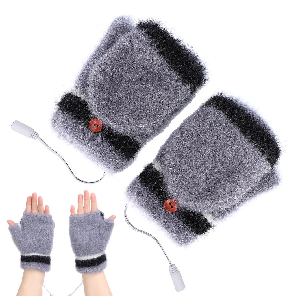 Beheizte Fingerhandschuhe, Fäustlinge, USB, doppelseitig, wärmer, Laptop-Handschuhe für den Winter