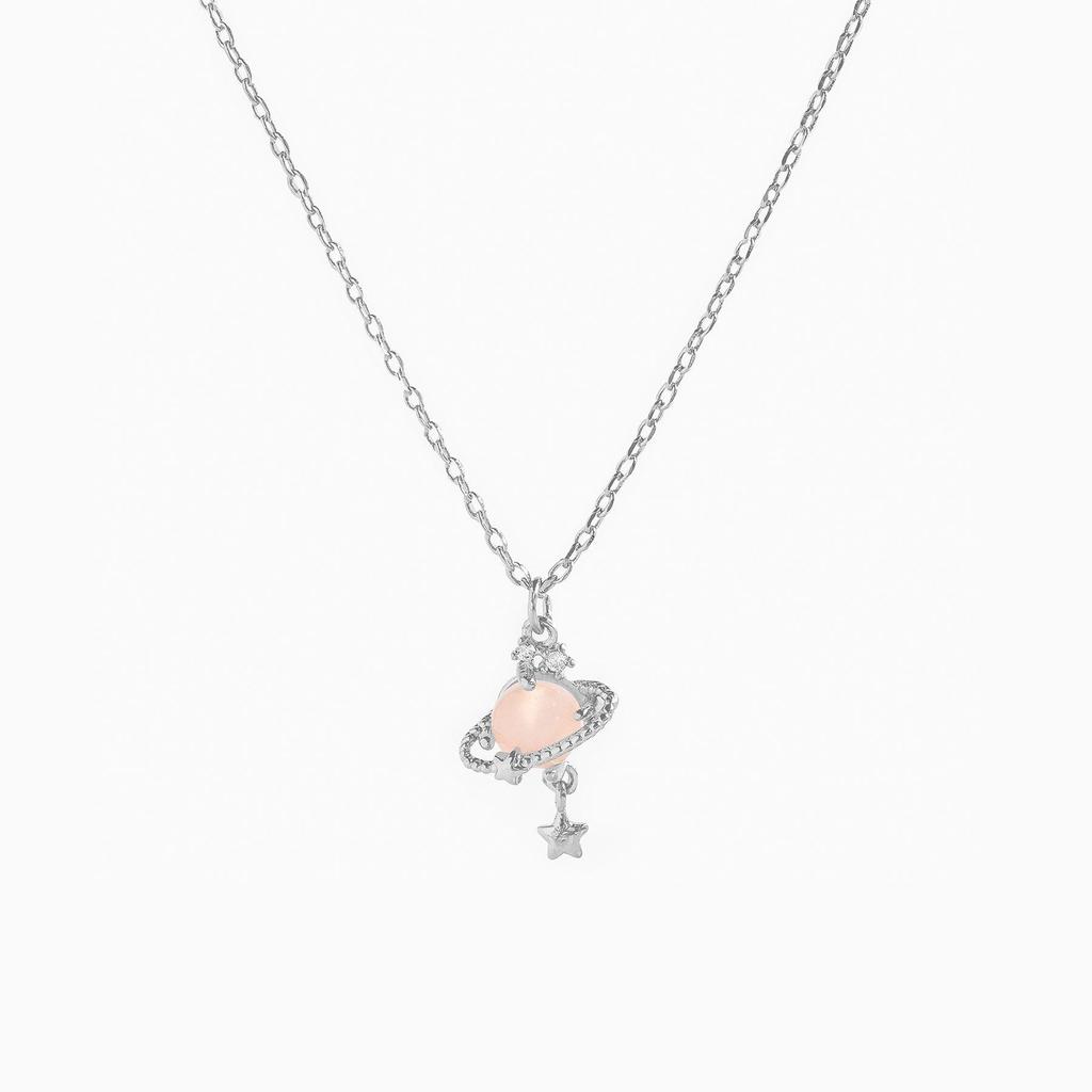 Women's Saturn Ring Pendant Clavicle Necklace - Planet & Cross-border Style