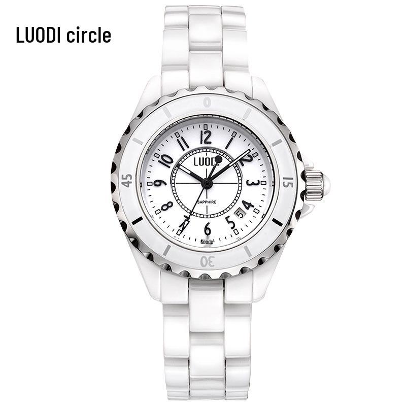 

Genuine Women s Luminous Waterproof White Ceramic Wristwatch - Classic Fashion Trend
