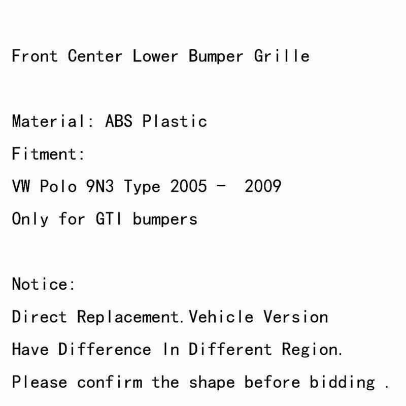 Honeycomb Style Front Center Lower Bumper Grille Fit VW Polo 9N3 GTI 2005-2009