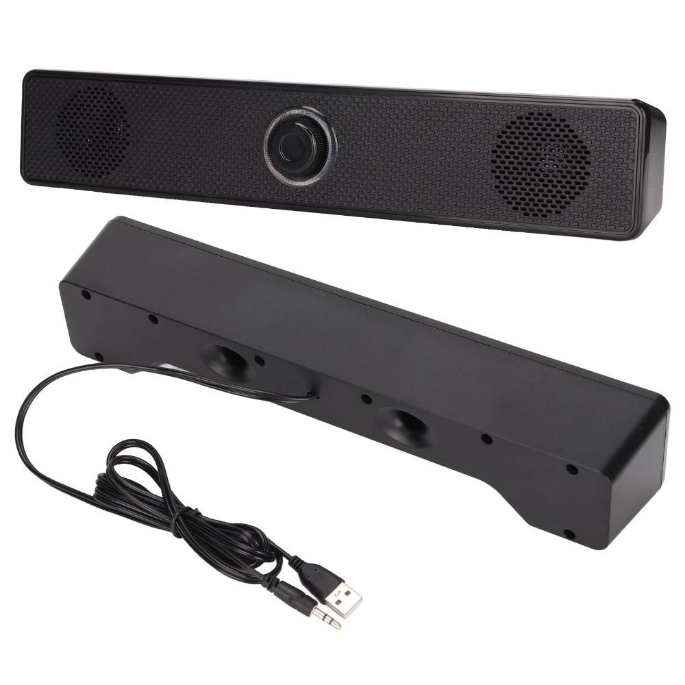 USB Powered Double Horns with Volume Control Soundbar Home Speaker Wired Connection  Tablet Use