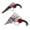 Retro European Rose Folding Fan Lolita Gothic Fan Lace Wedding Role Playing Party Decoration Supplies