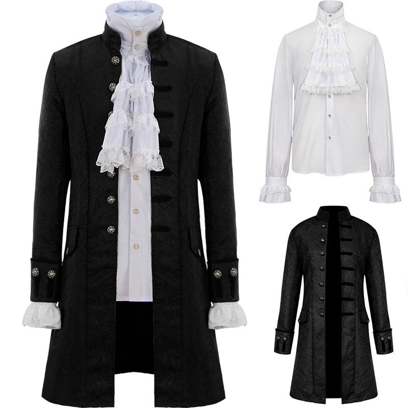 Herren Kinder Trenchcoat Hemd Vintage Prinz Übermantel Mittelalterliche Renaissance Jacke Viktorianisch Edwardianisch Cosplay Kostüm