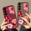 Flower Print Cover For Samsung S25 Ultra S24 FE S23 S22 A56 A36 A16 A15 A55 A35 TPU Soft Matte Shockproof Phone Case