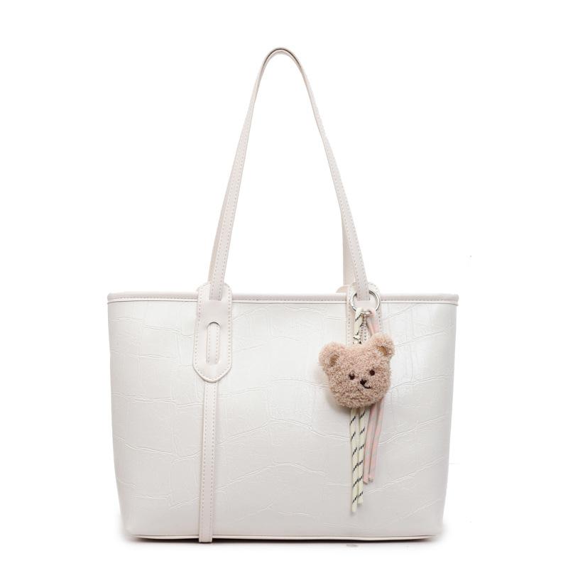 Large Capacity Portable Tote Bag Women's New Fashionable Solid Color Commuter Shoulder Bag