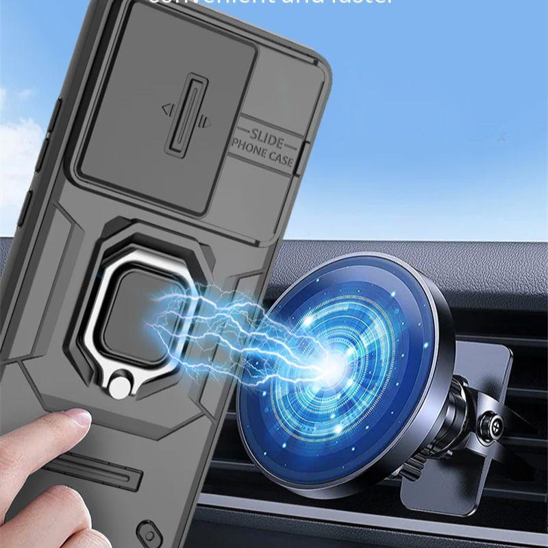 Para capa xiaomi 13t pro slide proteção de câmera capas de telefone para xiaomi 13t mi113 mi 13 t pro xiaomi13t capa traseira com suporte magnético