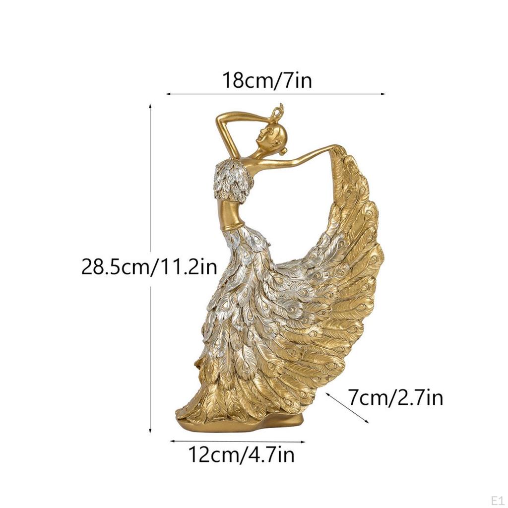 Elegant Peacock Dance Figurine Decorative Dancing Woman Sculpture Artistic