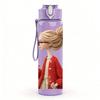 1PC Lady With High Bun Red Coat Portrait Print 750ml Color Plastic Sports Water Bottle Leakproof Flip Straw Lid Suitable for Sports Office Home Use