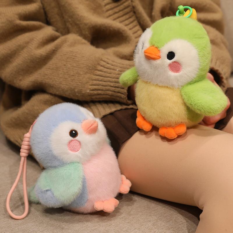 Wholesale 16cm Cartoon Kawaii Pet Bird Plush Toy Lifelike Little Pendants Fluffy Pretty Doll Car Bags Decor Keychain Kid Gift