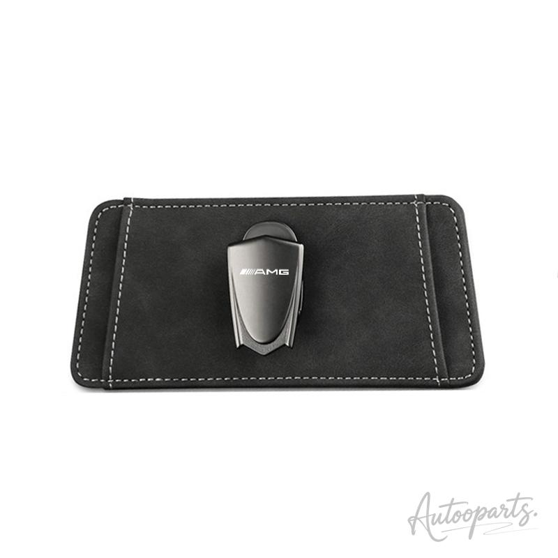 For Mercedes Benz AMG E S C A B Class GLE GLS CLS GLC CLA GLK Car Logo Sun Visor Organizer Bag Glasses Clip Card Ticket Storage FF2