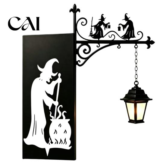 Functional Book Holder Lamp Library Lantern, Decorative Bookshelf Lighting, Witch Hat for Reading Nook, Vintage Iron Bookend Non-dazzling Bookcase