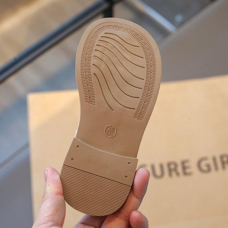 Girls Little Kids Non Slip British Style Daily Wear Leather Single Shoes