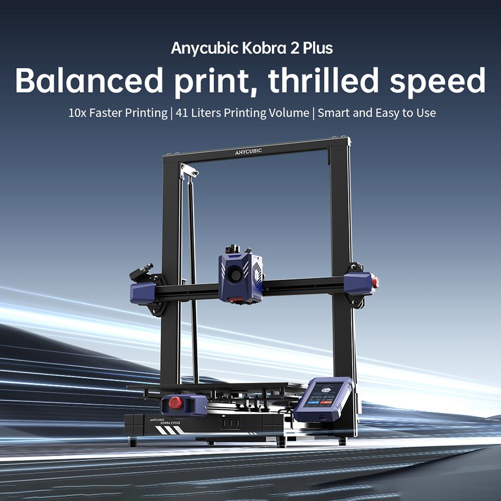 

3D-принтер Anycubic Kobra 2 Plus Max. Скорость 500 мм. Поддержка дистанционного управления и автоматического выравнивания через приложение.