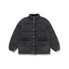 Levis Solid Color Stand Collar Zipper Loose Long Sleeve Jacket Men Jacket Black A5803-0001