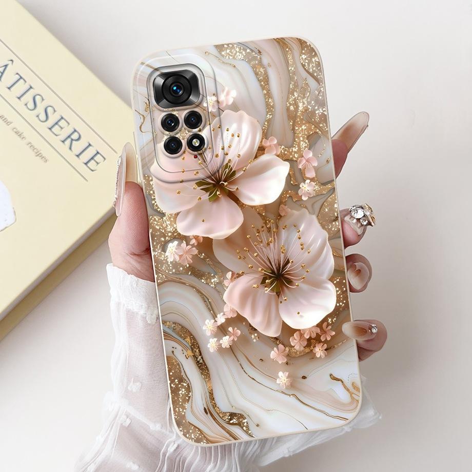 Case For Xiaomi Redmi Note 11 11s 11 Pro Pro+ 4G 5G Phone Case Note 11T Soft Silicone Funda Women Fashion Flower Printed Cover