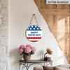 2D Flat Retro Aluminum Wall Coverings In Various Sizes. The American Independence Day Patriotic Theme, Happy 4th of July, In Red, White, and Blue, Is