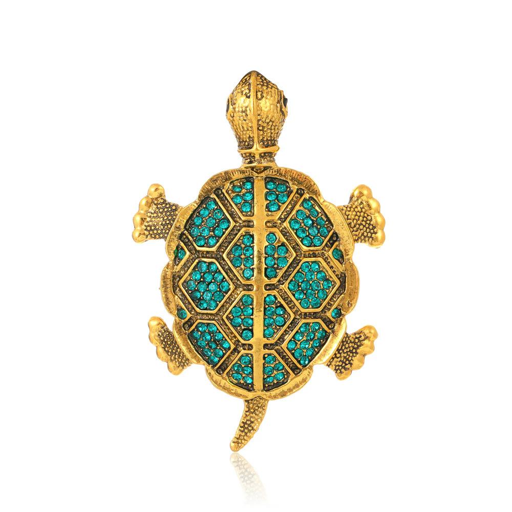 Vintage Rhinestone Cute Cartoon Turtle Brooch, Men's and Women's Clothing Accessories Brooch Pendant Party Jewelry Gifts