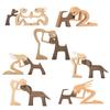 Dog And Human Ornament Rustic Wooden Boy And Dog Decoration Minimalist Puppy