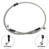 Motoforti Motorcycle Brake/Clutch Hose, Oil Hose, Hydraulic Strengthened, Stainless Steel, 28°+90°, Silver, 80cm