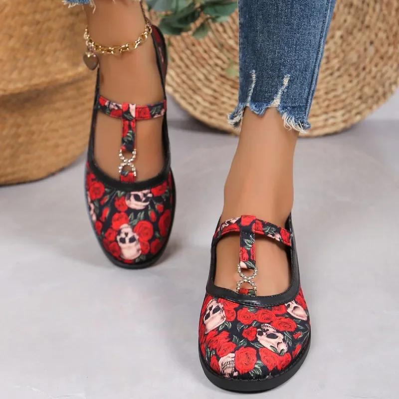 Fashion Ladies Shoes Fashion One Kick Women's Flats Autumn Round Toe Mixed Colors Outdoor Casual Comfortable Low Heels Plus Size Shoes