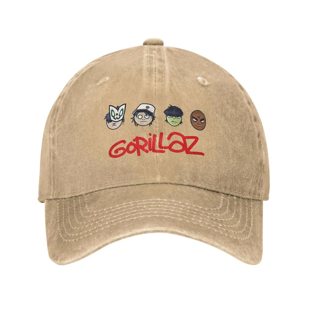 Gorillazs Band Sun Baseball Cap Casual Unisex-Teens Washed Trucker Hat Dropshipping Tennis Skate Snapback Cap Birthday Present