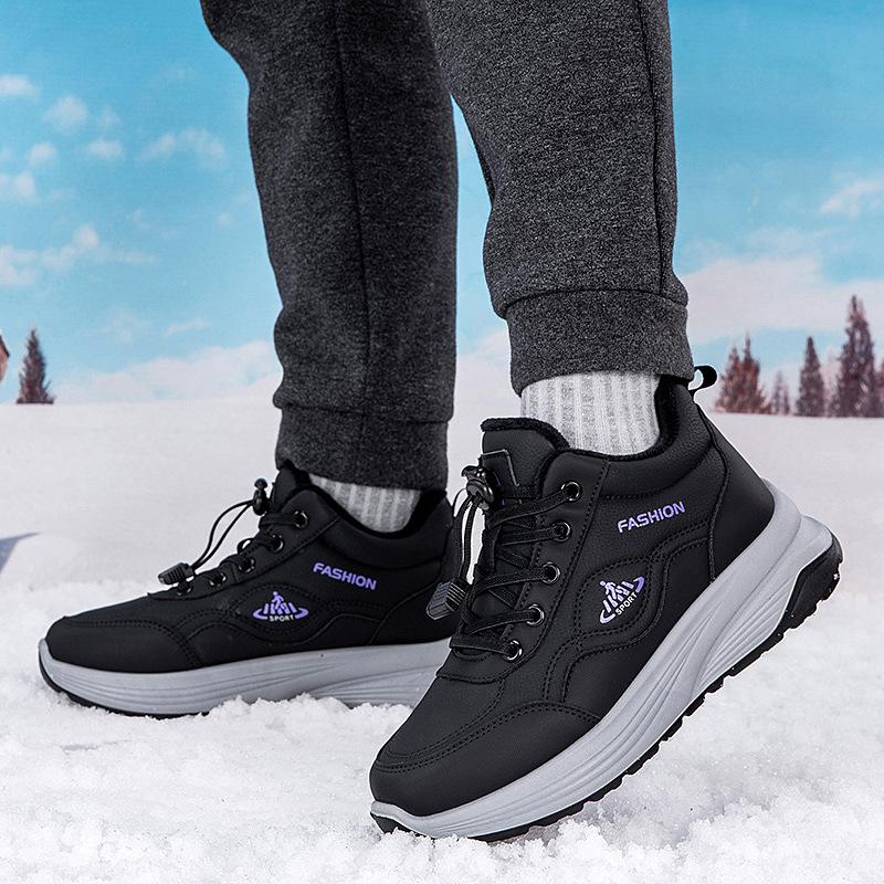 Winter New Shoes Velvet Warm Cotton Shoes Soft Sole Light Sports Walking Shoes Parents Shoes