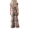 Women's Round Neck Trousers Printed Casual Suit