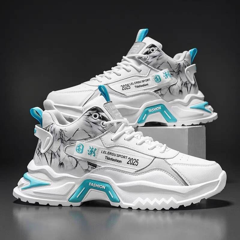 Autumn new high-top sports shoes inner height increase casual running dad shoes