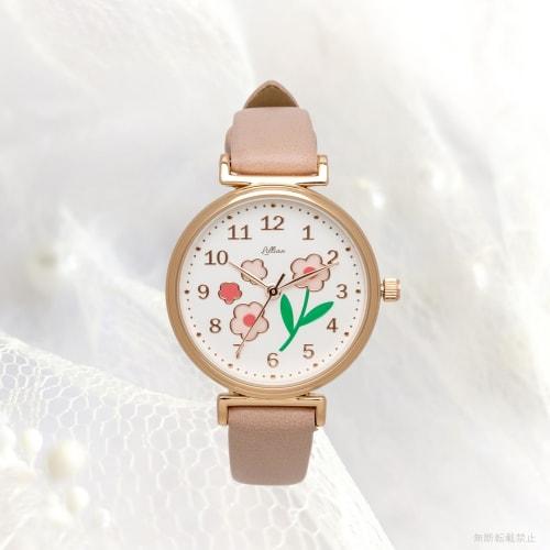 Fieldwork Women's Analog Watch with Leather Strap and Epo Floral Print, Pink, Lale YM117-2