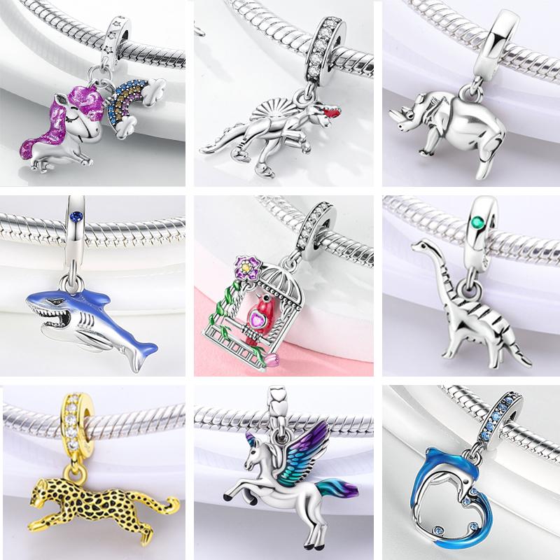 Copper Charm Animals Dog Cat Pets Charms Beads Fit Original Charm Bracelet Charms Pendant Jewelry Gifts