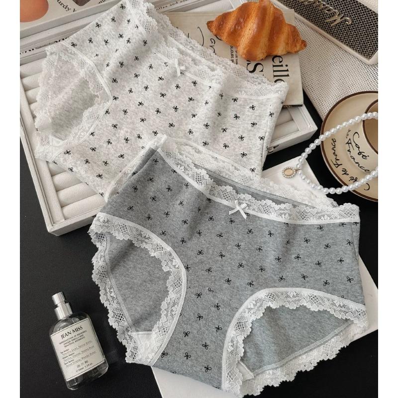 Plus Size Cotton Underwear for Women Antibacterial Lace Panties Soft and Comfortable