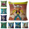 Lucky Luke Pillow Case Decor Cartoon Anime Print Cushion Cover for Sofa Home Children Room Polyester Pillowcase 45x45cm