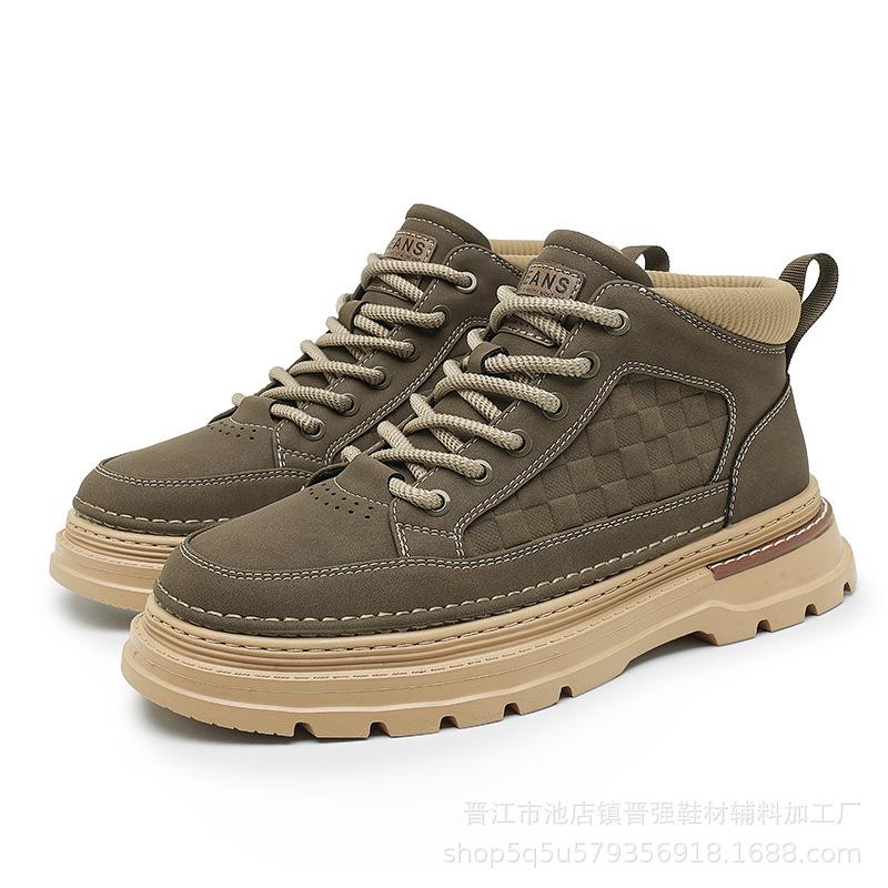 

Ботинки мартин мужские туфли 2025 новая осень высокие кожаные туфли на платформе нескользящие рабочие обувь для трудовой защиты уличная спортивная модная обувь 44