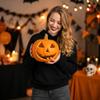 Hollowed Jack-o-Lantern Pumpkin Decoration Halloween Pumpkin Lantern Lighted Pumpkin Ornament for Indoor Outdoor Seasonal Display