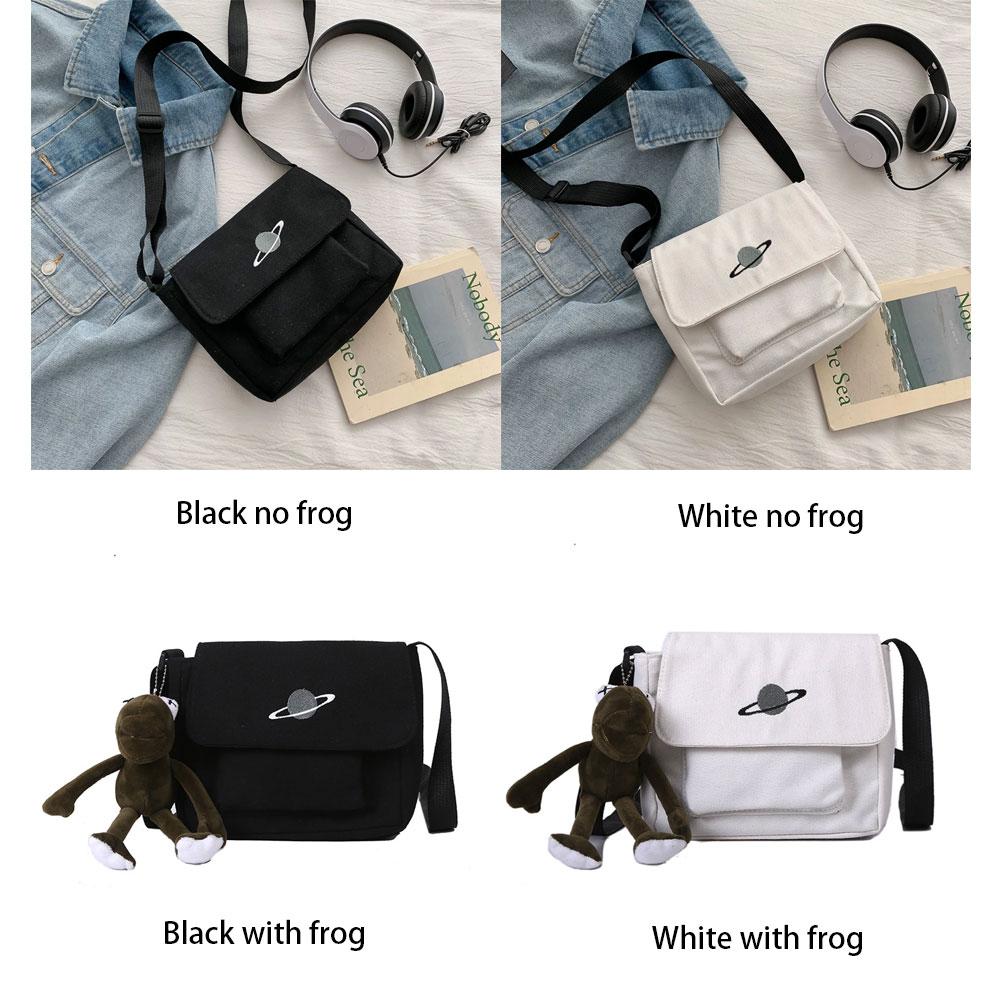 Pánská a dámská plátěná taška přes rameno Jižní Korea vyšívaná taška Star Postman Bag