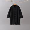 Winter new loose retro stand-up collar buckle linen medium and long cotton-padded women's warm cotton-padded clothes