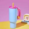 40oz 304 Stainless Steel Straw Insulated Ice Cup Large Capacity Thermal Mug Tumbler with Handle Stylish Insulated Coffee Cup