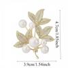 Imitation Pearl Brooch Pin for Women Elegant Leaf Design Suit Lapel Pin Multipurpose Decorative Clothing Accessory