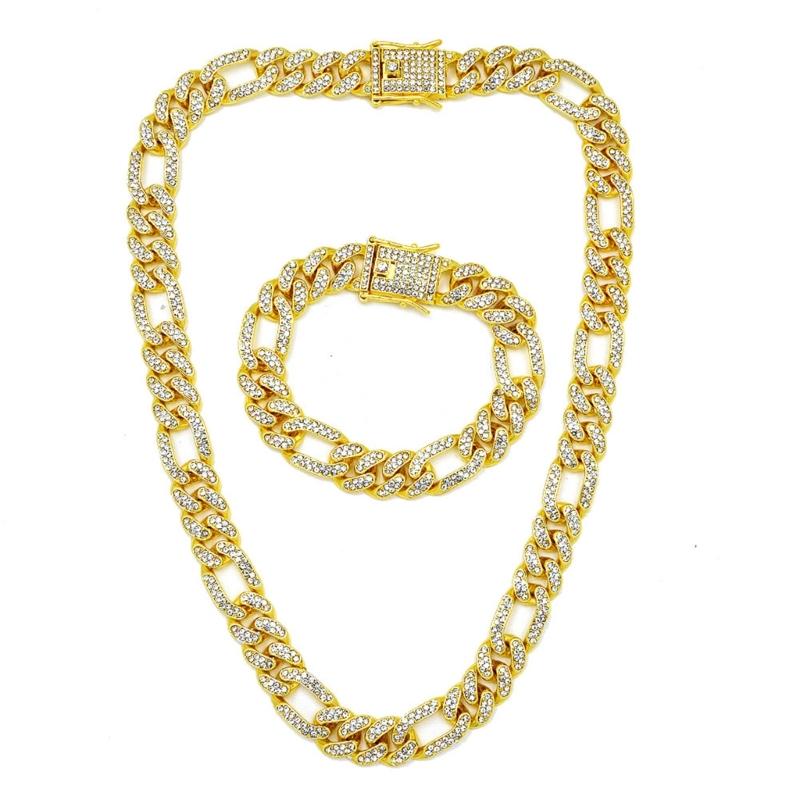 Elegant Necklace Sparkling Full Rhinestones Bracelet Alloy Texture Suitable for Evening Parties and Everyday Charm