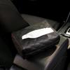 Solid Color Checkered Leather Wear-Resistant Tissue Box Car Seat Back Sunshade Hanging Tissue-Bag Buckle Strap Easy Installation