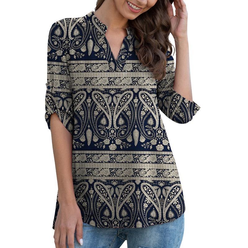 YYFS Women's Fashion Casual Summer Spring 1/2 Sleeves V-Neck Blouses & Shirts