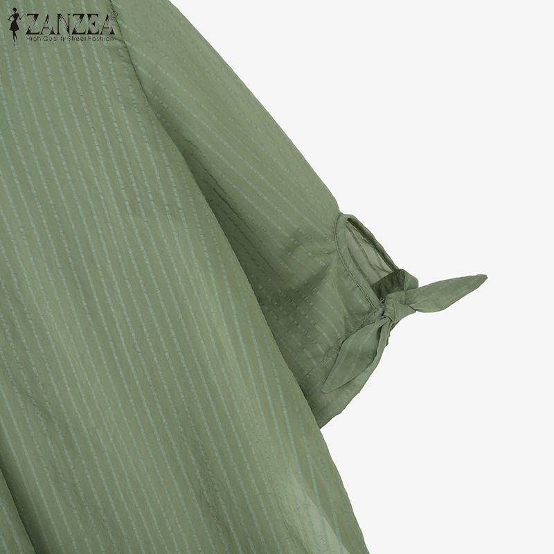 ZANZEA Women Summer V-Neck Loose Casual Half Sleeve Blouse