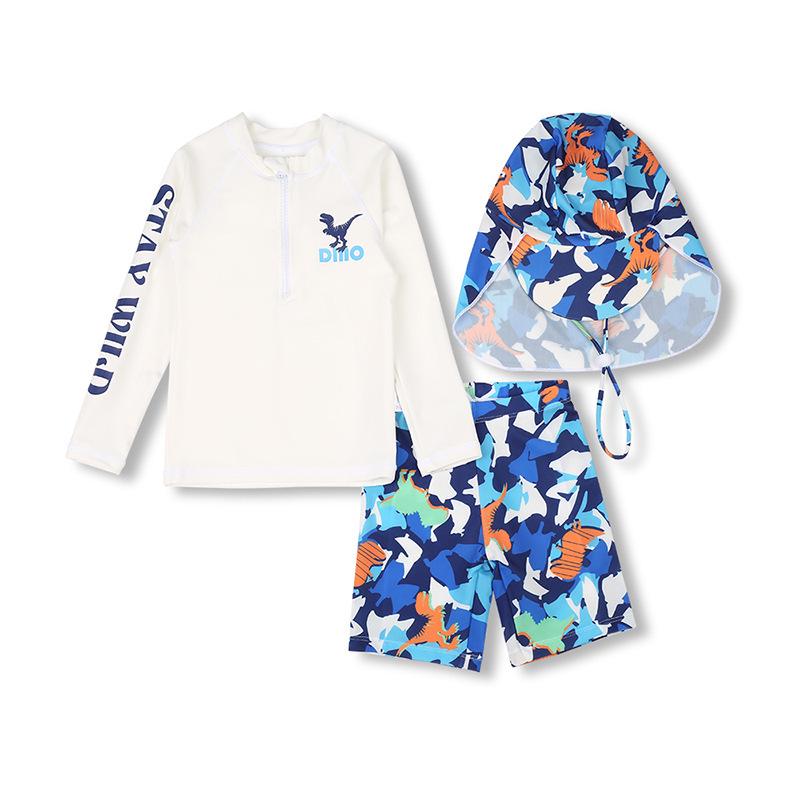 

Комплект быстросохнущего купальника с защитой от солнца для мальчиков в корейском стиле 150 (Height 140cm, Weight under 65jin) небесно-голубой