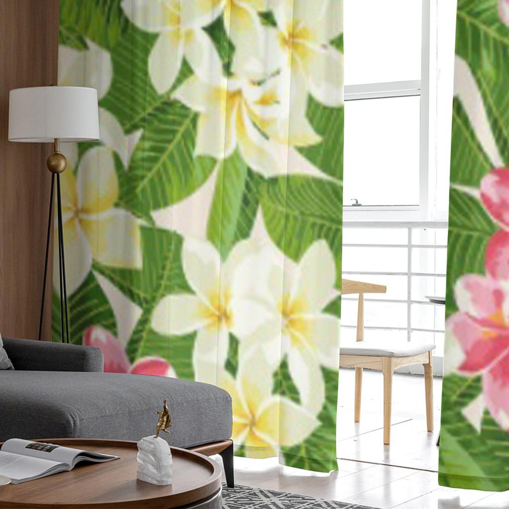 Exotic Tropical Plant Flower Sheer Curtain For Living Room Bedroom Voile Curtains For Window Organza Curtains Party Tulle Drapes